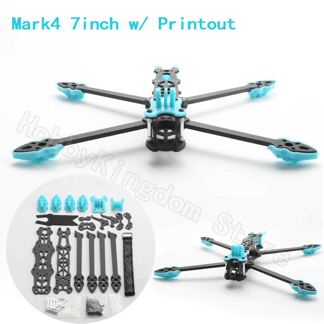 Fpv Drone Tool Kit - Mark4โดรน FPV ขนาด7นิ้วชุดเฟรม RC คาร์บอนไฟเบอร์295มม. พร้อมชิ้นส่วนพิมพ์แขน5มม.