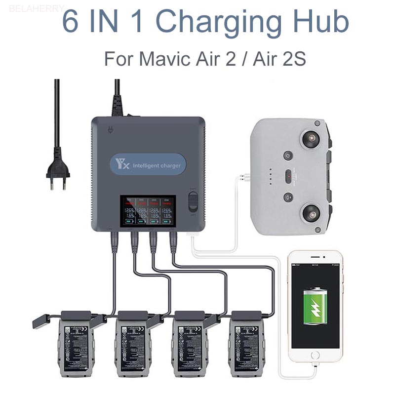 6ใน1แบตเตอรี่สำหรับ DJI Mavic  - Fpv Drone Charger บทวิจารณ์และราคา