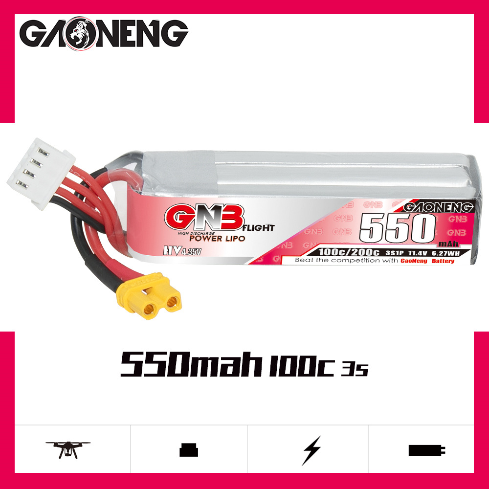 GNB HV 11.4V 550mAh 100C/200C  - Fpv Drone Battery บทวิจารณ์และราคา